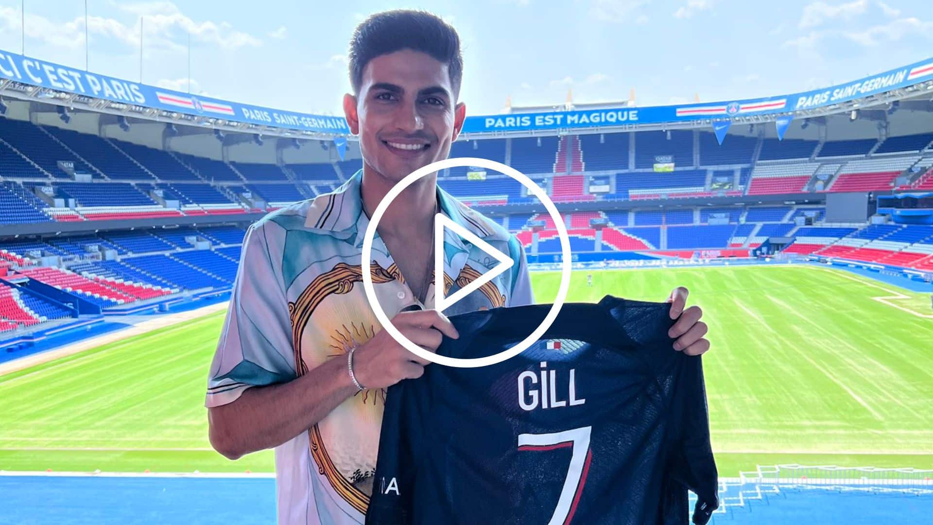 [WATCH] Shubman Gill Receives Personalized PSG Jersey No. 7 On His Visit To Parc des Princes